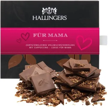 Vollmilch-Tafel Für Mama (Cappuccino) - Schokolade, handmade ohne Alkohol