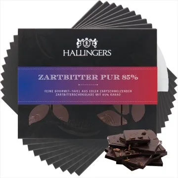 10x Zartbitter-Tafel Zartbitter Pur 85% (Pur 85%) - Vegane Schokolade, handmade ohne Alkohol