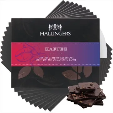 10x Zartbitter-Tafel Kaffee (Kaffee) - Vegane Schokolade, handmade ohne Alkohol