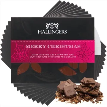 10x Vollmilch-Tafel Merry Christmas (Kaffee-Zimt) - Schokolade, handmade ohne Alkohol