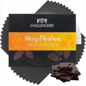 10x Zartbitter-Tafel Merry Christmas (Kaffee) - Vegane Schokolade, handmade ohne Alkohol