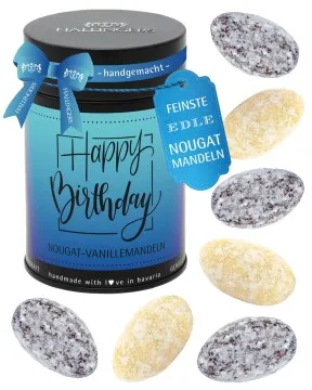 Happy Birthday - Nougat-Mandeln, handmade ohne Alkohol