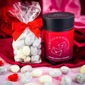 Zum Valentinstag - Nougat-Mandeln, handmade ohne Alkohol