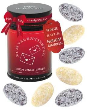 Zum Valentinstag - Nougat-Mandeln, handmade ohne Alkohol