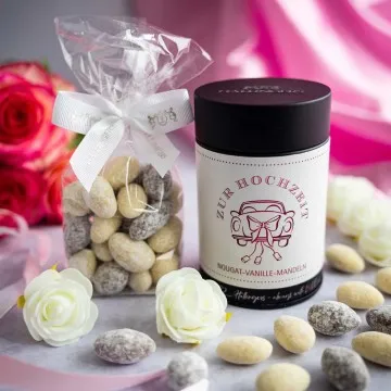 Zur Hochzeit - Nougat-Mandeln, handmade ohne Alkohol