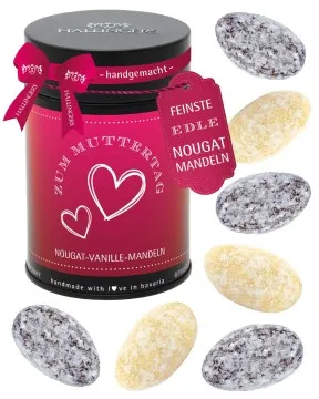 Zum Muttertag - Nougat-Mandeln, handmade ohne Alkohol