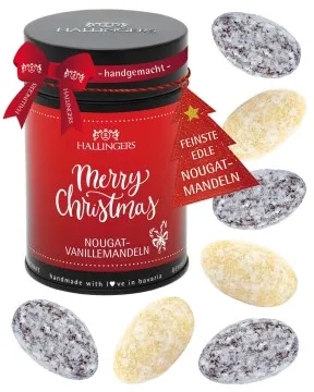 Merry Christmas - Nougat-Mandeln, handmade ohne Alkohol