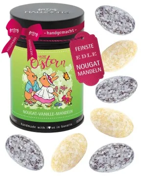 Hasenfamilie - Nougat-Mandeln, handmade ohne Alkohol