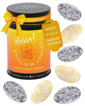 Hurra! Endlich Ferien - Nougat-Mandeln, handmade ohne Alkohol