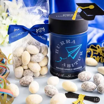 Hurra Abitur - Nougat-Mandeln, handmade ohne Alkohol