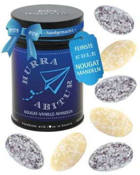 Hurra Abitur - Nougat-Mandeln, handmade ohne Alkohol