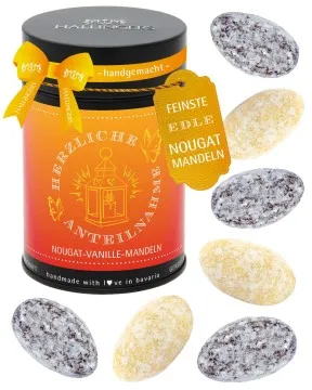 Herzliche Anteilnahme - Nougat-Mandeln, handmade ohne Alkohol