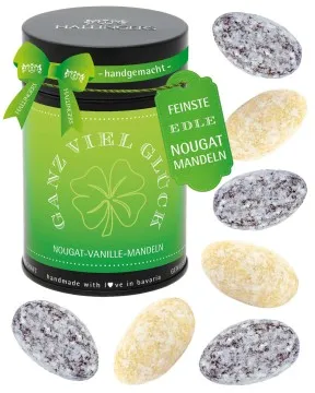 Ganz viel Glück - Nougat-Mandeln, handmade ohne Alkohol