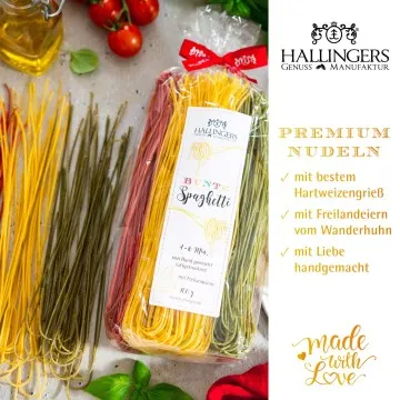 Bunte Spaghetti - Edel-Pasta, aus Hartweizengries