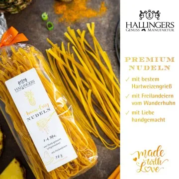 Ananas Curry Nudeln - Edel-Pasta, aus Hartweizengries