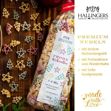 Frohe Weihnachten - Edel-Pasta, aus Hartweizengries