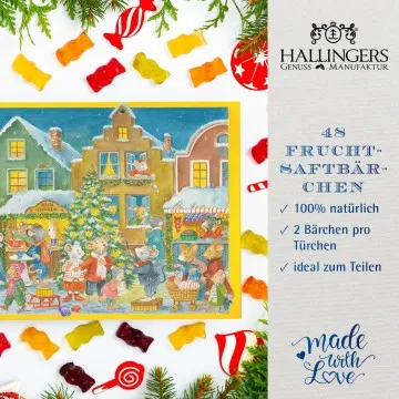Adventskalender Mäuschen - Fruchtsaftbärchen, 48x XXL & handmade