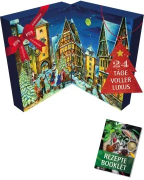 Adventskalender Rothenburger Weihnachtsmarkt - Feinkost-Mix-Set, Gewürz, Essig & Öl im Glas