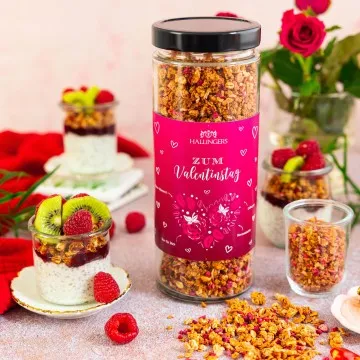 Zum Valentinstag, pink (Beeren-Müsli) - Gourmet-Müsli, frisch aus der Mühle