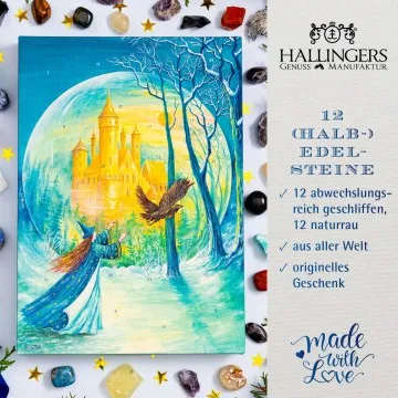 Adventskalender Weihnachtsmagie - Edelsteine, 12x poliert & 12x natur