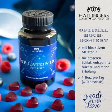 Melatonin - gut schlafen Gummies, 60 vegane Vitaminherzen