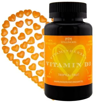 Vitamin D3, Herz - Immunsystem Gummies, 60 vegane Vitaminherzen