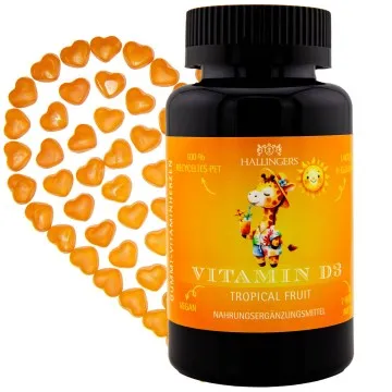 Vitamin D3, Giraffe - Immunsystem Gummies, 60 vegane Vitaminherzen