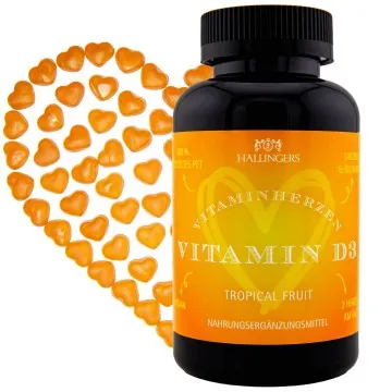 Vitamin D3, Herz - Immunsystem Gummies, 120 vegane Vitaminherzen