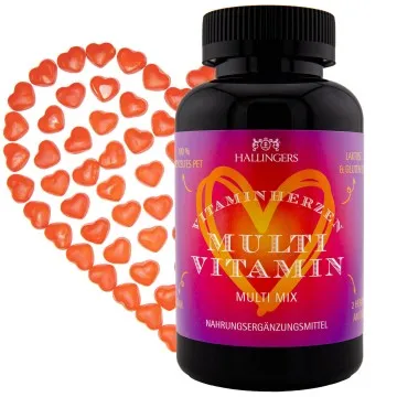 Multi Vitamin, Herz - Multivitamin Gummies, 120 vegane Vitaminherzen