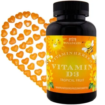 Vitamin D3, Biene - Immunsystem Gummies, 120 vegane Vitaminherzen