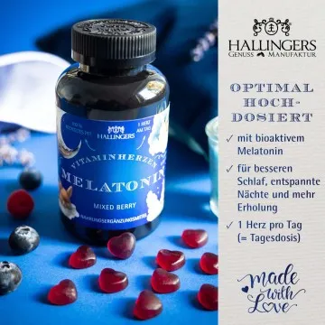 Melatonin, Hase - gut schlafen Gummies, 120 vegane Vitaminherzen