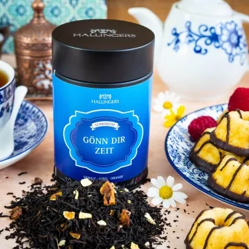Gönn Dir Zeit (mit Orange, Haselnuss & Apfel) - Schwarzer Tee, loser Tee Geschenkdose