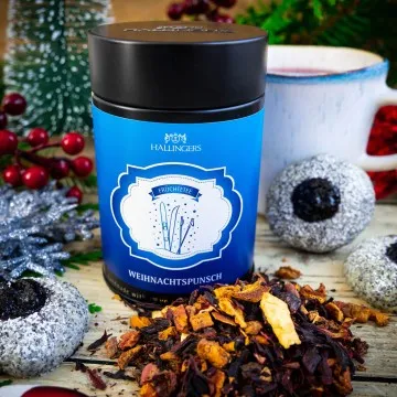 Weihnachtspunsch (mit Apfel, Hibiskus & Orange) - Früchtetee, loser Tee Geschenkdose