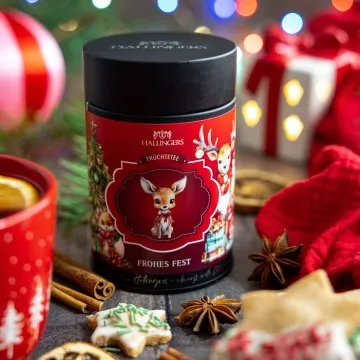 Frohes Fest Bambi (mit Hibiskus, Orange & Mandel) - Früchtetee, loser Tee Geschenkdose