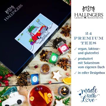 Adventskalender Christmas Car - Tee-Set, 24x loser Tee Geschenkbox