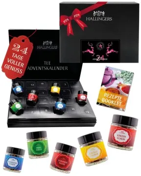 Adventskalender Pinke Elche - Tee-Set, 24x loser Tee Geschenkbox