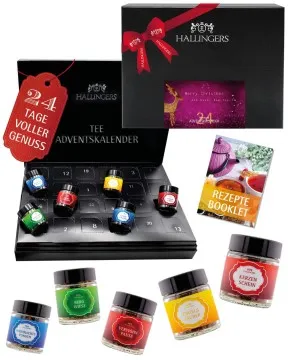 Adventskalender Merry Christmas - Happy New Year - Tee-Set, 24x loser Tee Geschenkbox