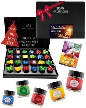 Frohe Weihnachten & ein Gutes Neues Jahr - Tee-Set, 24x loser Tee Geschenkbox