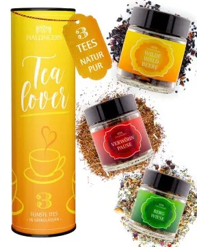 Tea Lover (vegane Tees) - Tee-Set, 3x loser Tee Geschenkdose