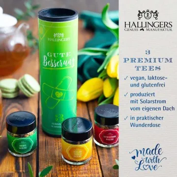 Gute Besserung (vegane Tees) - Tee-Set, 3x loser Tee Geschenkdose