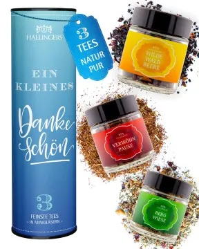 Ein kleines Dankeschön (vegane Tees) - Tee-Set, 3x loser Tee Geschenkdose