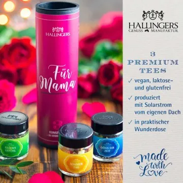 Für Mama (vegane Tees) - Tee-Set, 3x loser Tee Geschenkdose