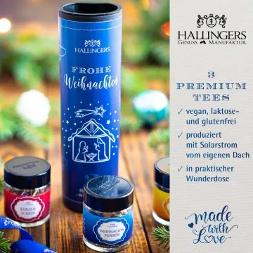 Frohe Weihnachten (vegane XMS-Tees) - Tee-Set, 3x loser Tee Geschenkdose