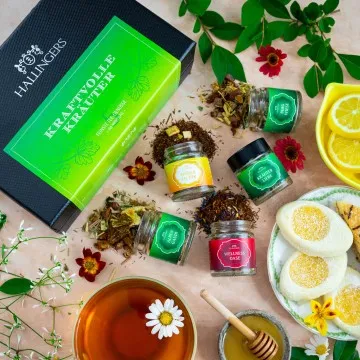 Kraftvolle Kräuter - Tee-Set, 5x loser Tee Geschenkbox