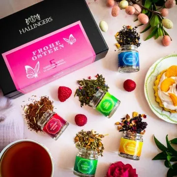 Frohe Ostern - Tee-Set, 5x loser Tee Geschenkbox