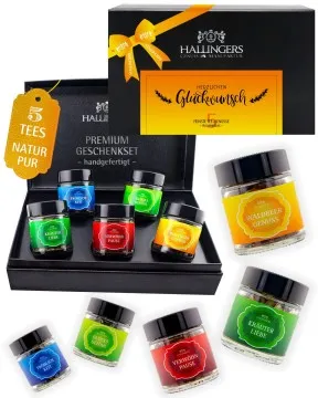 Herzlichen Glückwunsch - Tee-Set, 5x loser Tee Geschenkbox