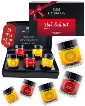 Hab dich lieb Red - Tee-Set, 5x loser Tee Geschenkbox