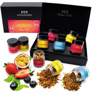 Gruß vom Osterhasen - Tee-Set, 5x loser Tee Geschenkbox