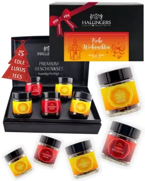 Frohe Weihnachten Orange Christmas - Tee-Set, 5x loser Tee Geschenkbox