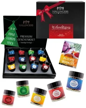 Weihnachtsgruß - Tee-Set, 12x loser Tee Geschenkbox